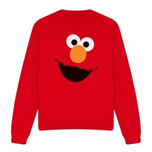 Sesame Street Unisex Adult Elmo Face Sweatshirt / Red
